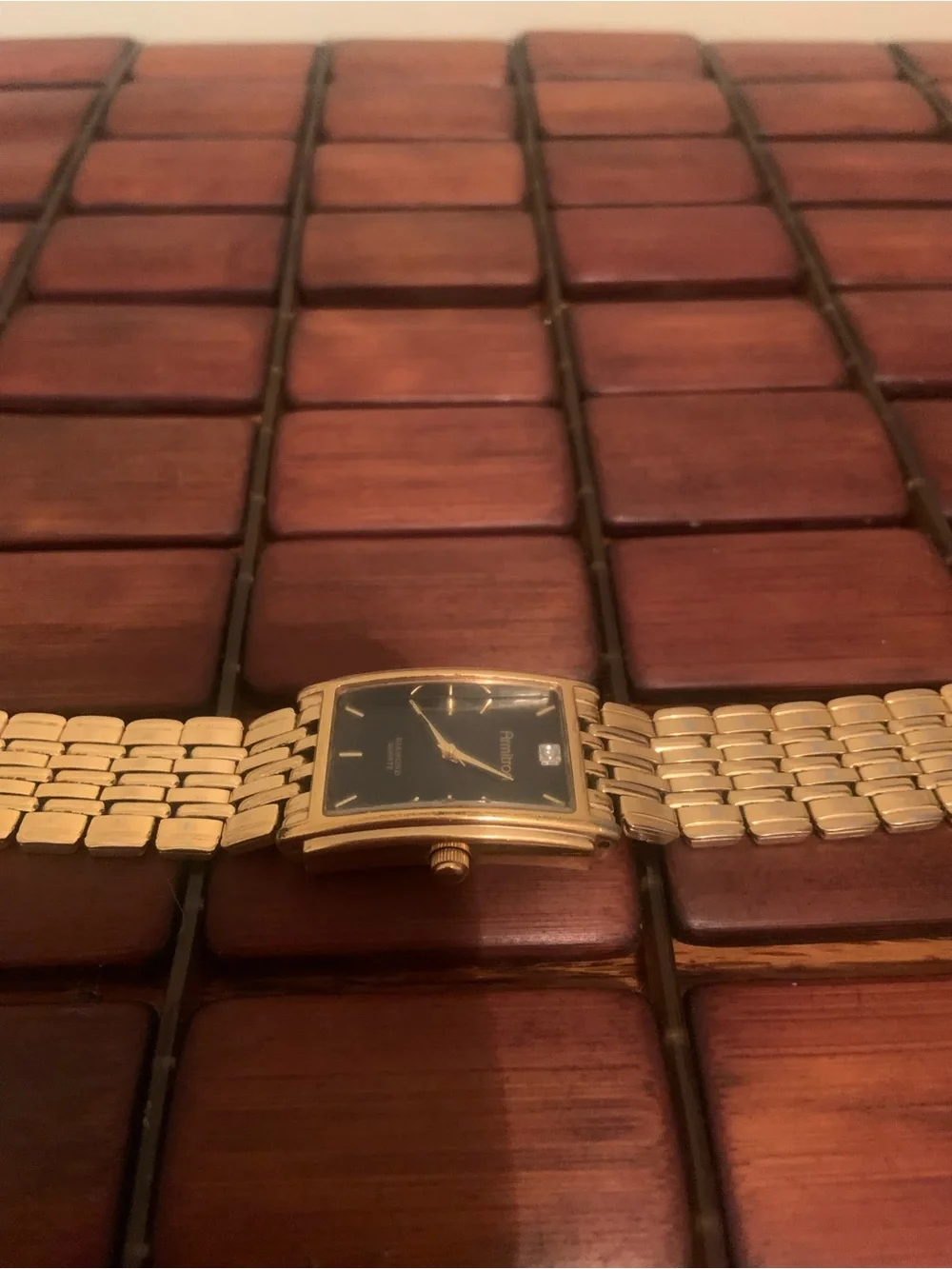 Armitron Gold-Tone Dress Watch with Black Dial